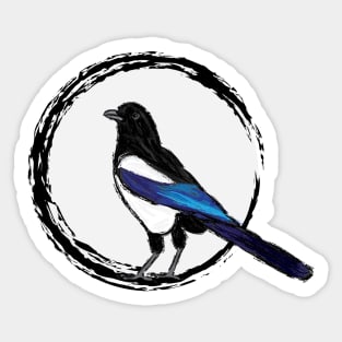 Artwork of an Eurasian Magpie IV Sticker